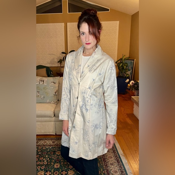 Spirit House Blue Gray Ivory Coat Size Small - Picture 7 of 10